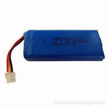 Li-polymer Battery with 7.4V Voltage and 1,500mAh Capacity
